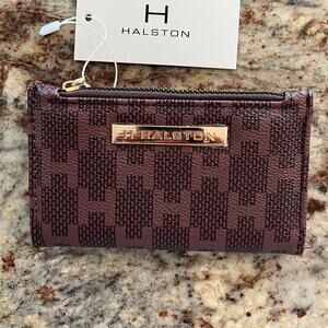 H by Halston Wallet Brown and Tan Bi-Fold Logo Wallet